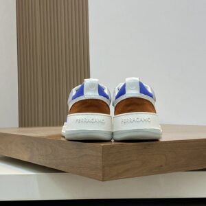ferragamo napa leather sneakers blue white