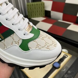 gucci signature sneakers white green