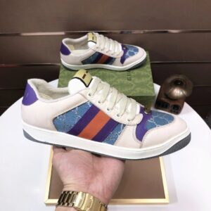 gucci distressed screener sneaker blue