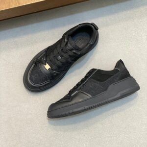 ferragamo napa leather sneakers black