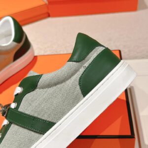 hermes day leather sneakers green