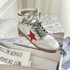 golden goose sky star high top sneakers red