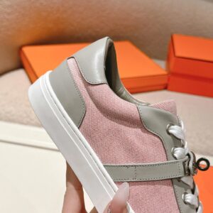 hermes day leather sneakers pink