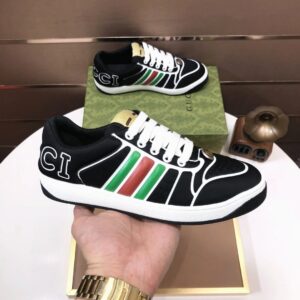 gucci distressed screener sneaker black