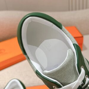 hermes day leather sneakers green