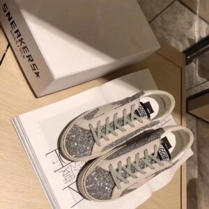 golden goose hi star sneakers glitter silver