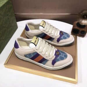 gucci distressed screener sneaker blue