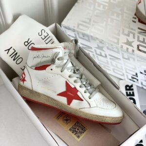 golden goose sky star high top sneakers red