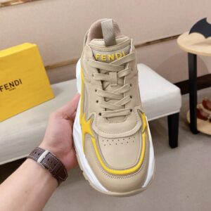 fendi flow cowhide sneakers beige