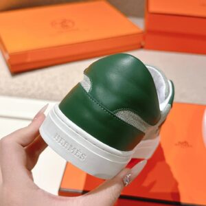 hermes day leather sneakers green