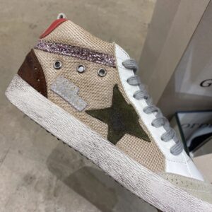 golden goose sky star high tops sneakers red brown