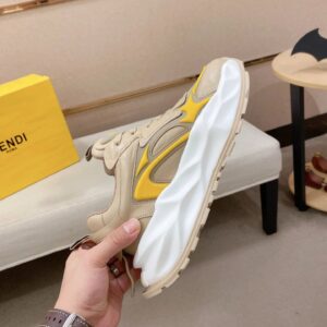 fendi flow cowhide sneakers beige