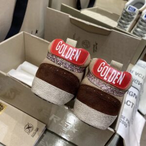 golden goose sky star high tops sneakers red brown