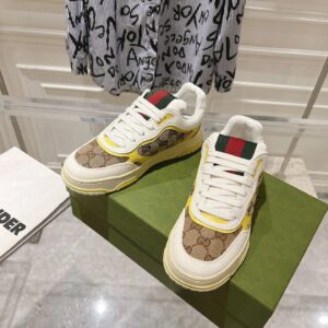 gucci re web sneakers white yellow