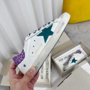 golden goose sstar sneakers purple green