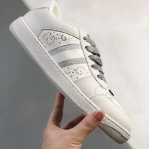 gucci distressed screener sneaker white