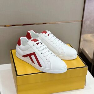 fendi ff men's sneakers white red