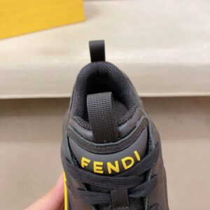 fendi flow cowhide sneakers black