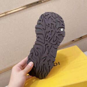 fendi flow cowhide sneakers brown