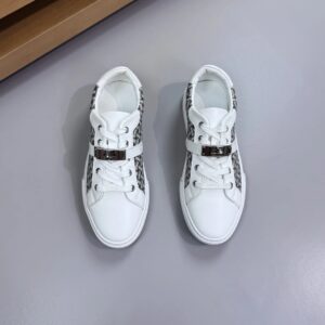 hermes day nappa sneakers white gray