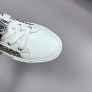 hermes day nappa sneakers white gray