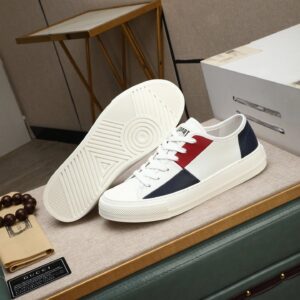 gucci leather sneakers white blue red
