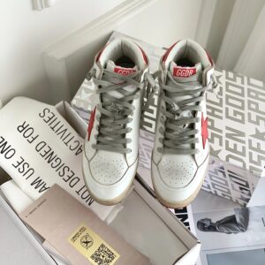 golden goose sky star high top sneakers red