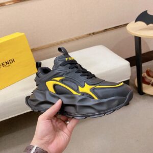 fendi flow cowhide sneakers black