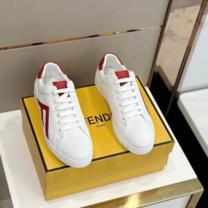 fendi ff men's sneakers white red