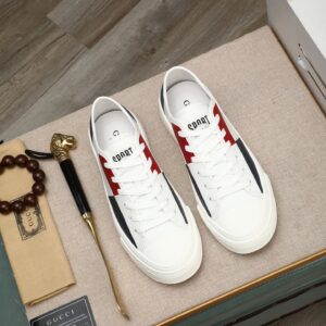 gucci leather sneakers white blue red