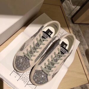 golden goose hi star sneakers glitter silver