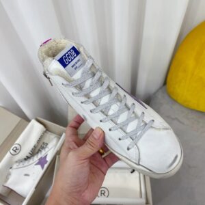 golden goose francy high top sneakers purple star