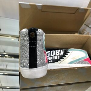 golden goose slide high top sneakers red green