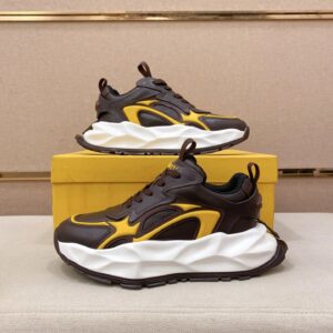 fendi flow cowhide sneakers brown