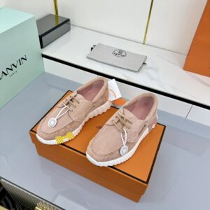 hermes loop leather sneakers pink