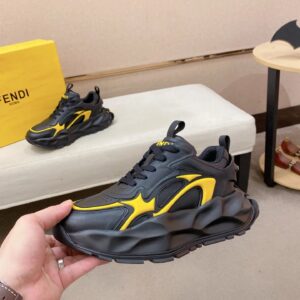 fendi flow cowhide sneakers black