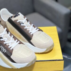 fendi flow men's fashion sneakers light brown