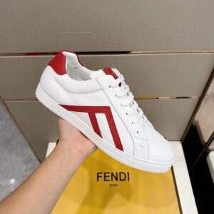 fendi ff men's sneakers white red