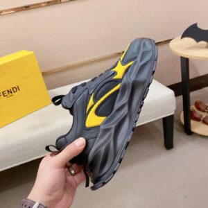 fendi flow cowhide sneakers black