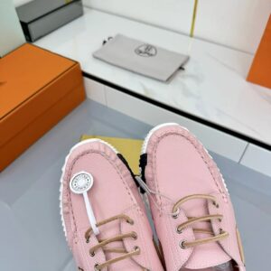 hermes loop leather sneakers pink black