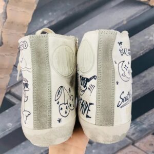 golden goose francy high top sneakers grey graffiti