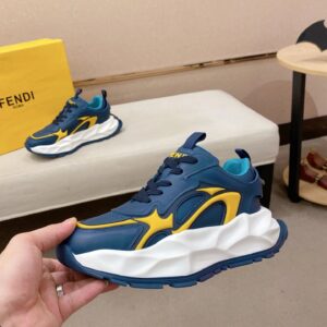 fendi flow cowhide sneakers blue