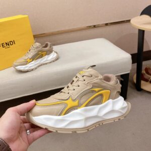 fendi flow cowhide sneakers beige