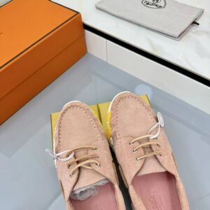 hermes loop leather sneakers pink