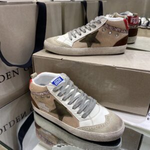 golden goose sky star high tops sneakers red brown