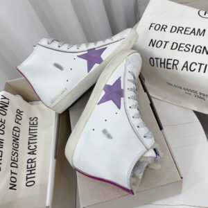 golden goose francy high top sneakers purple star