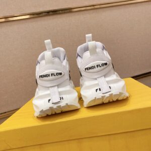 fendi flow cowhide sneakers white