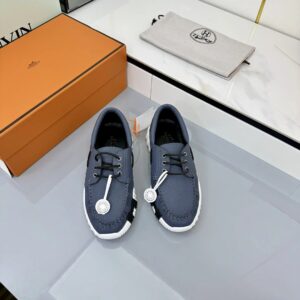 hermes loop leather sneakers navy