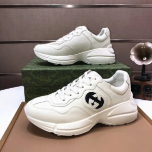 gucci rhyton clunky sneakers white black