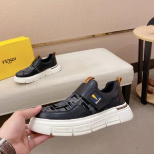fendi new sneakers leather black